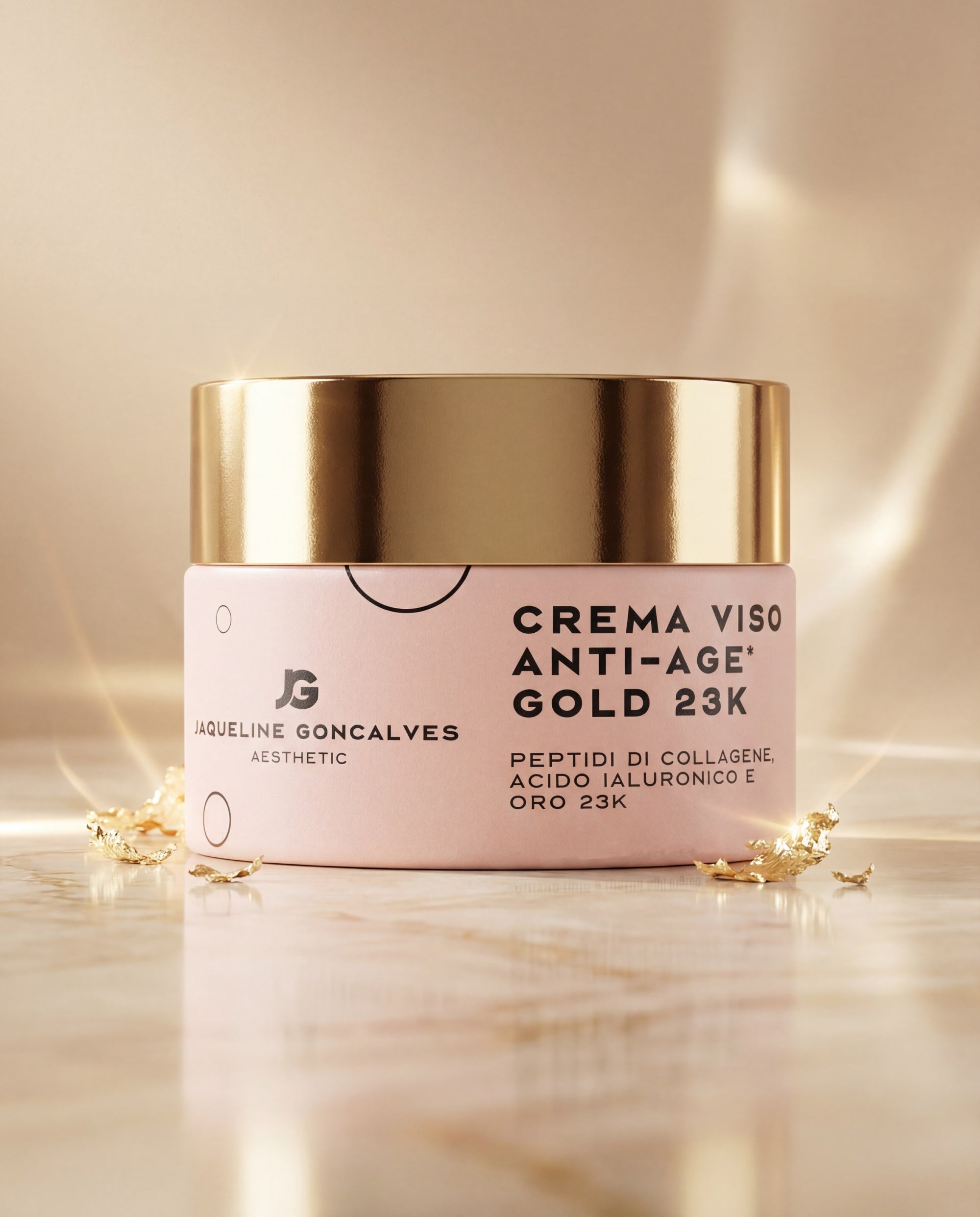 Crema Viso Gold Luxury 23K – Anti-Age con Oro 23K, Acido Ialuronico e Collagene | 50 ml